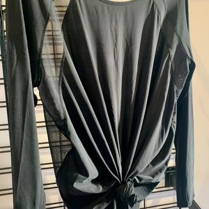 Long-Sleeved + Lightweight Black Mesh Tee: Lululemon